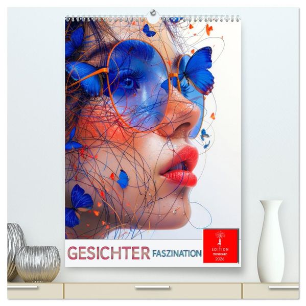 Gesichter Faszination (hochwertiger Premium Wandkalender 2026 DIN A2 hoch) Kunstdruck in Hochglanz