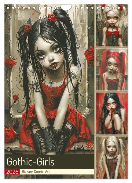 Gothic-Girls. Bizzare Comic-Art (Wandkalender 2026 DIN A4 hoch) CALVENDO Monatskalender