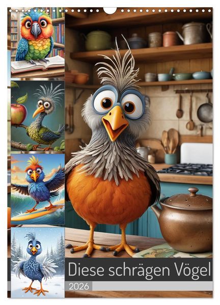 Diese schrägen Vögel (Wandkalender 2026 DIN A3 hoch) CALVENDO Monatskalender