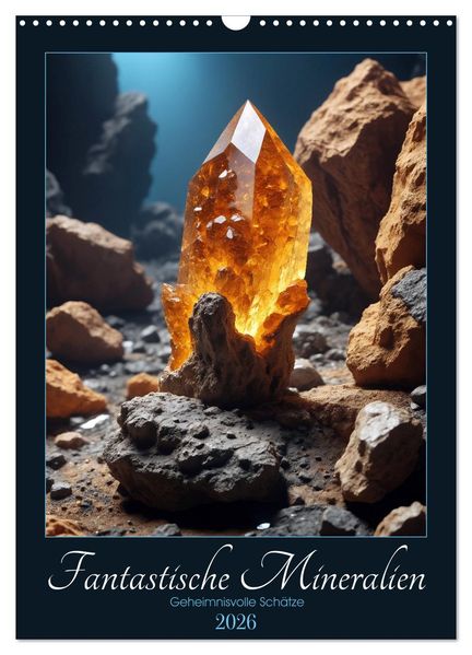 Fantastische Mineralien - Geheimnisvolle Schätze (Wandkalender 2026 DIN A3 hoch) CALVENDO Monatskalender