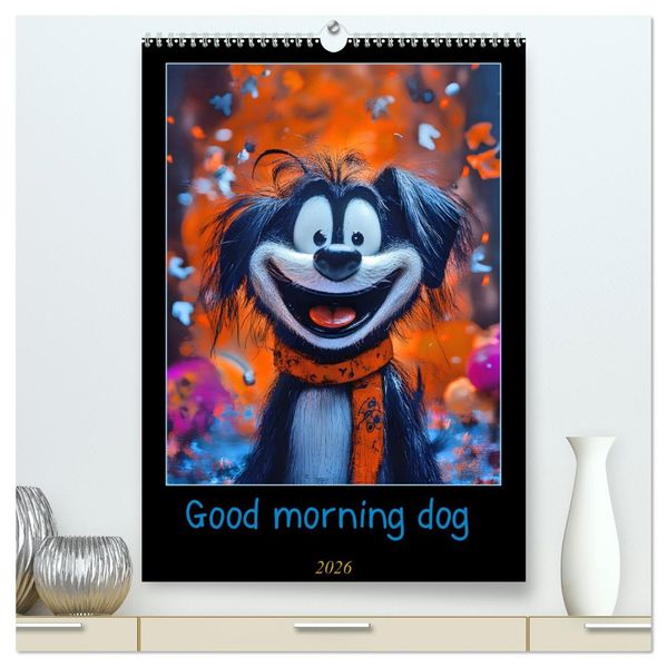 Good morning dog (hochwertiger Premium Wandkalender 2026 DIN A2 hoch) Kunstdruck in Hochglanz