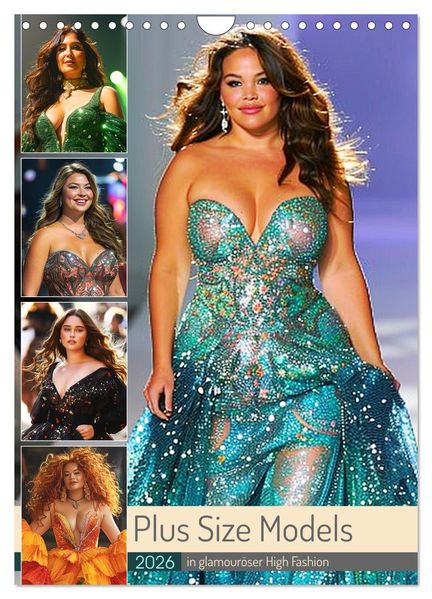 Plus Size Models in glamouröser High Fashion (Wandkalender 2026 DIN A4 hoch) CALVENDO Monatskalender