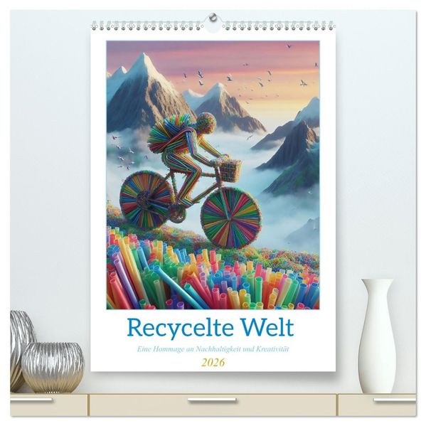 Recycelte Welt - Eine Hommage an Nachhaltigkeit und Kreativität (hochwertiger Premium Wandkalender 2026 DIN A2 hoch) Kunstdruck in Hochglanz