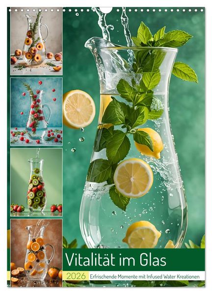 Vitalität im Glas - Erfrischende Momente mit Infused Water Kreationen (Wandkalender 2026 DIN A3 hoch) CALVENDO Monatskalender