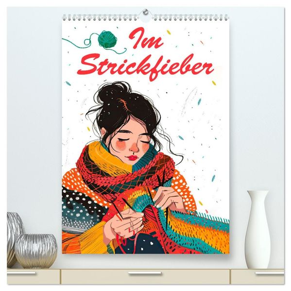 Im Strickfieber (hochwertiger Premium Wandkalender 2026 DIN A2 hoch) Kunstdruck in Hochglanz