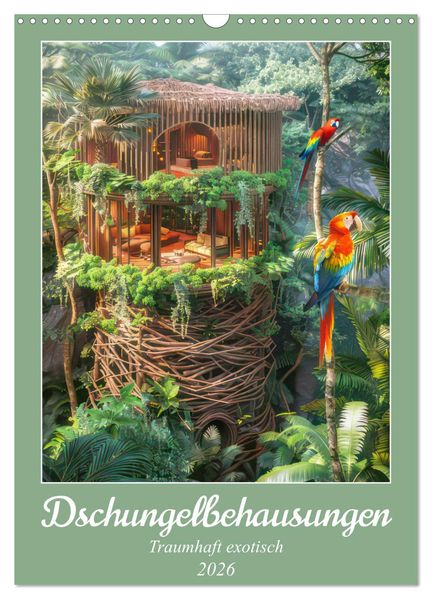 Dschungelbehausungen - Traumhaft exotisch (Wandkalender 2026 DIN A3 hoch) CALVENDO Monatskalender