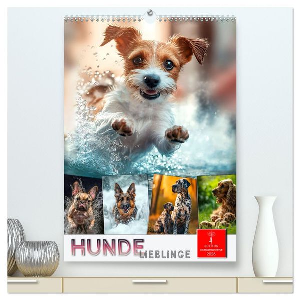 Hunde Lieblinge (hochwertiger Premium Wandkalender 2026 DIN A2 hoch) Kunstdruck in Hochglanz
