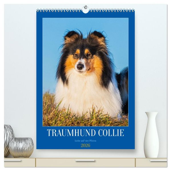 Traumhund Collie - Liebe auf vier Pfoten (hochwertiger Premium Wandkalender 2026 DIN A2 hoch) Kunstdruck in Hochglanz