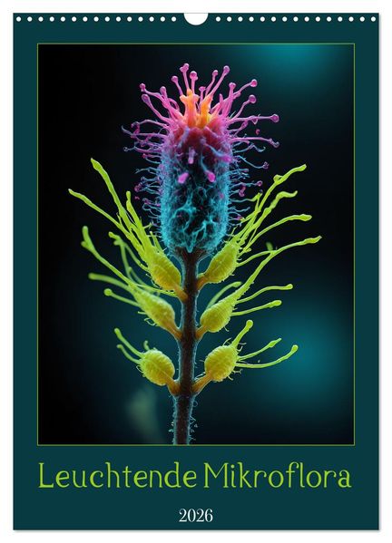 Leuchtende Mikroflora (Wandkalender 2026 DIN A3 hoch) CALVENDO Monatskalender