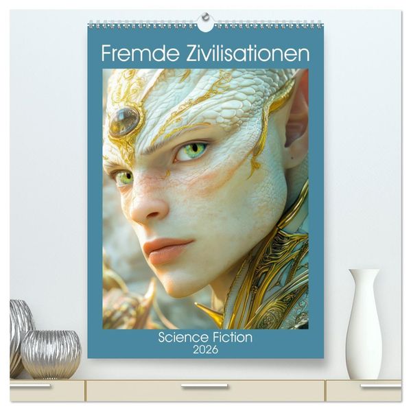 Fremde Zivilisationen - Science Fiction (hochwertiger Premium Wandkalender 2026 DIN A2 hoch) Kunstdruck in Hochglanz