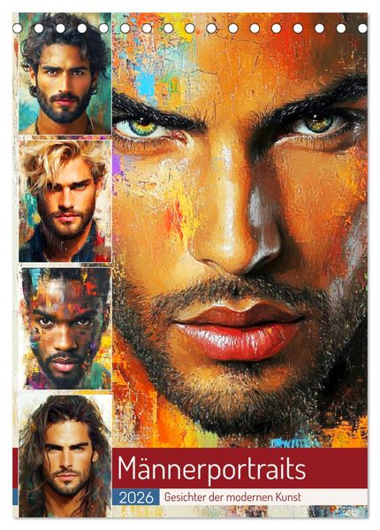 Männerportraits. Gesichter der modernen Kunst (Tischkalender 2026 DIN A5 hoch) CALVENDO Monatskalender