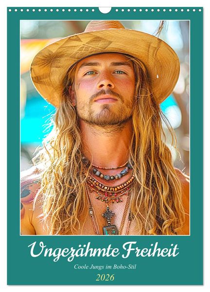 Ungezähmte Freiheit. Coole Jungs im Boho-Stil (Wandkalender 2026 DIN A3 hoch) CALVENDO Monatskalender
