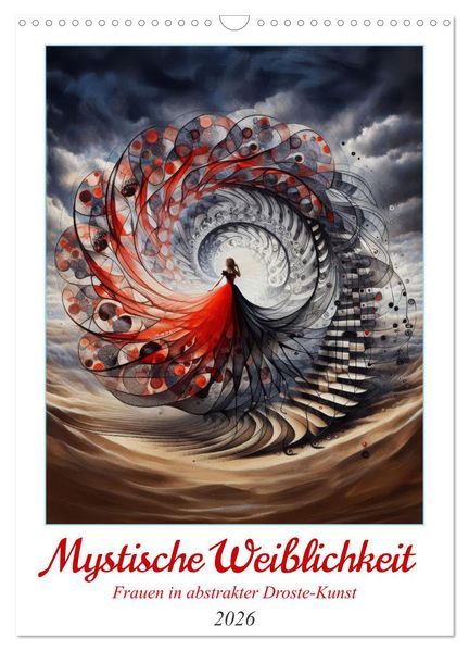 Mystische Weiblichkeit - Frauen in abstrakter Droste-Kunst (Wandkalender 2026 DIN A3 hoch) CALVENDO Monatskalender