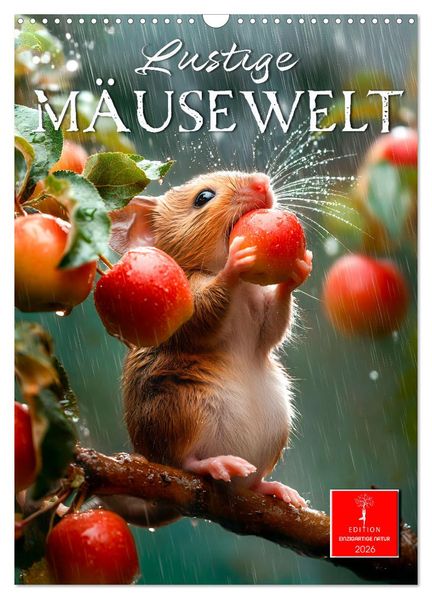 Lustige Mäusewelt (Wandkalender 2026 DIN A3 hoch) CALVENDO Monatskalender