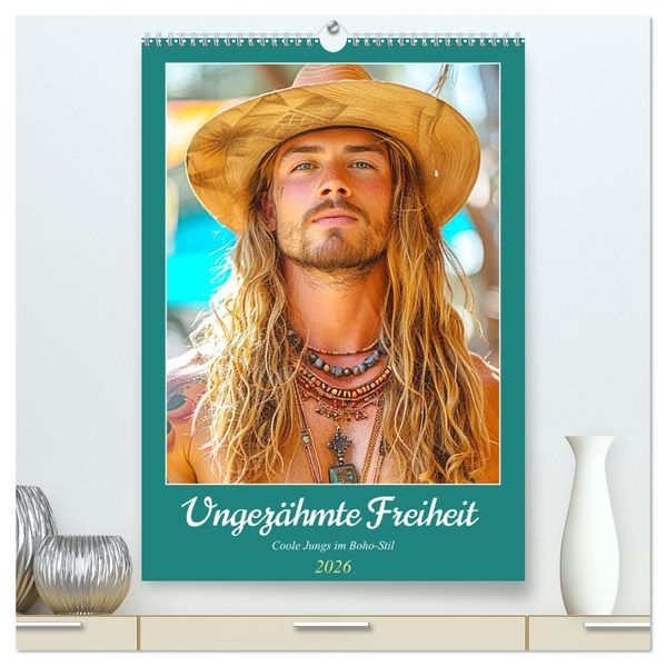 Ungezähmte Freiheit. Coole Jungs im Boho-Stil (hochwertiger Premium Wandkalender 2026 DIN A2 hoch) Kunstdruck in Hochglanz