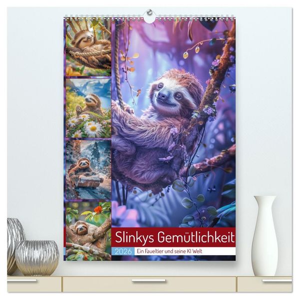 Slinkys Gemütlichkeit (hochwertiger Premium Wandkalender 2026 DIN A2 hoch) Kunstdruck in Hochglanz
