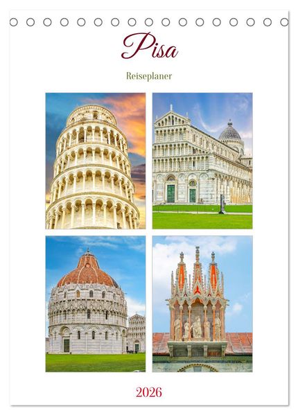 Pisa - Reiseplaner (Tischkalender 2026 DIN A5 hoch) CALVENDO Monatskalender