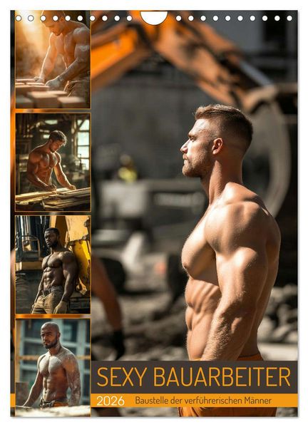 SEXY BAUARBEITER - Baustelle der verführerischen Männer (Wandkalender 2026 DIN A4 hoch) CALVENDO Monatskalender