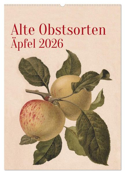 Alte Obstsorten - Äpfel 2026 (Wandkalender 2026 DIN A2 hoch) CALVENDO Monatskalender