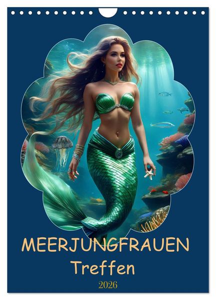 MEERJUNGFRAUEN Treffen (Wandkalender 2026 DIN A4 hoch) CALVENDO Monatskalender