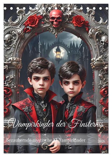 Vampirkinder der Finsternis (Tischkalender 2026 DIN A5 hoch) CALVENDO Monatskalender