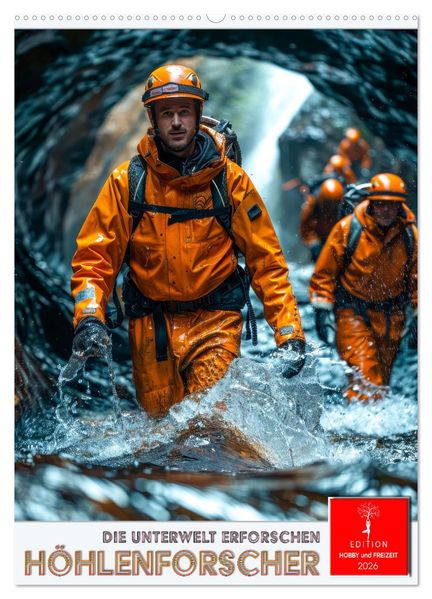 Höhlenforscher - die Unterwelt erforschen (Wandkalender 2026 DIN A2 hoch) CALVENDO Monatskalender