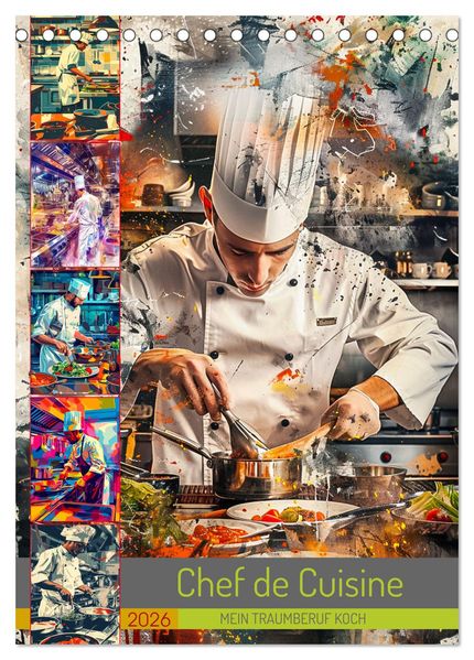 Chef de Cuisine - Mein Traumberuf Koch (Tischkalender 2026 DIN A5 hoch) CALVENDO Monatskalender
