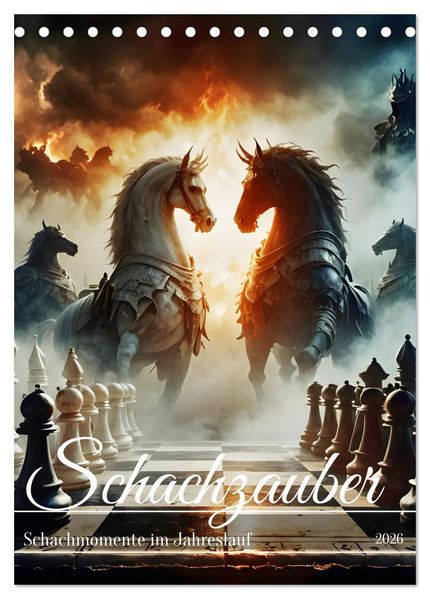Schachzauber (Tischkalender 2026 DIN A5 hoch) CALVENDO Monatskalender