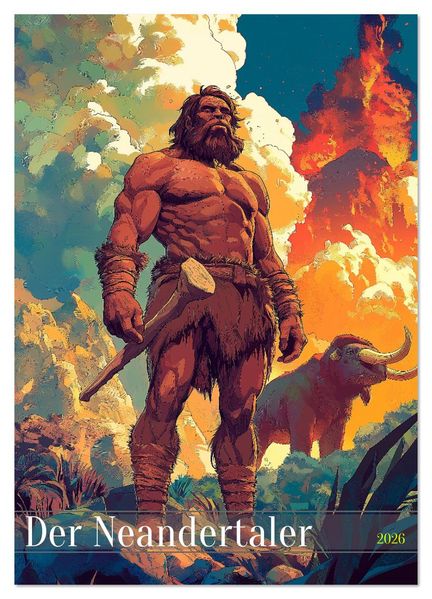 Der Neandertaler - Das vergessene Volk (Wandkalender 2026 DIN A2 hoch) CALVENDO Monatskalender