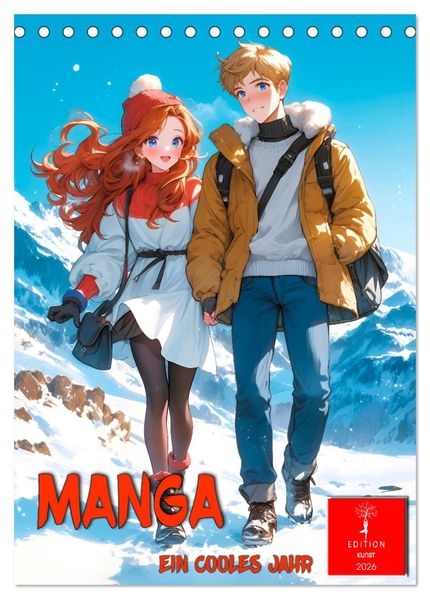 Manga - ein cooles Jahr (Tischkalender 2026 DIN A5 hoch) CALVENDO Monatskalender