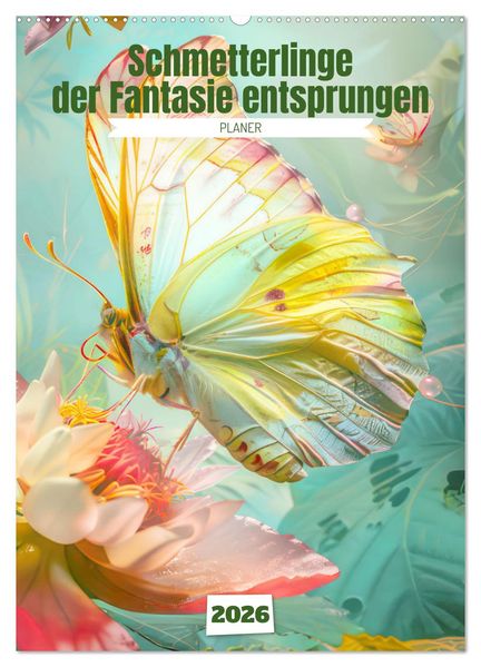 Schmetterlinge der Fantasie entsprungen - Planer (Wandkalender 2026 DIN A2 hoch) CALVENDO Monatskalender