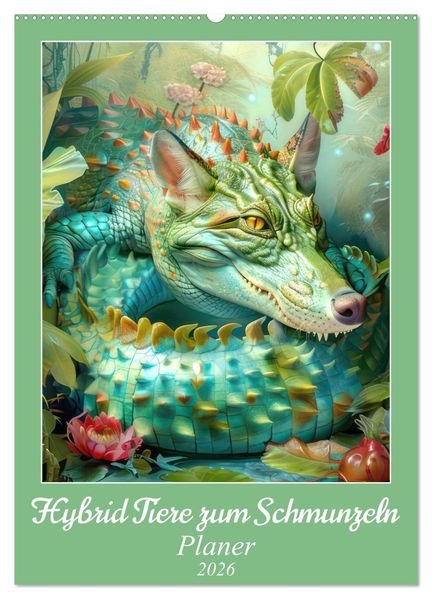 Hybrid Tiere zum Schmunzeln - Planer (Wandkalender 2026 DIN A2 hoch) CALVENDO Monatskalender