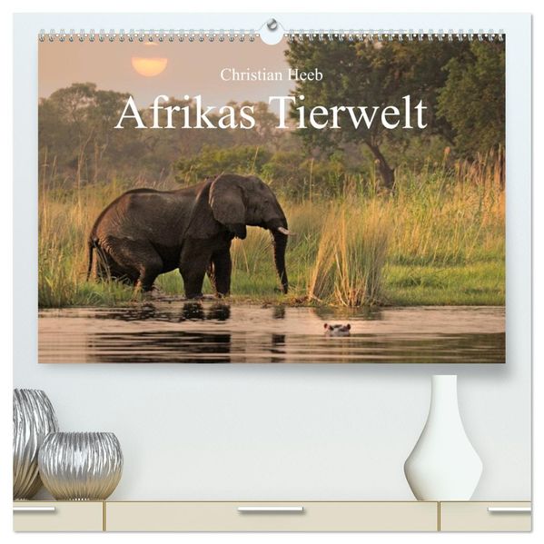 Afrikas Tierwelt Christian Heeb (hochwertiger Premium Wandkalender 2026 DIN A2 quer) Kunstdruck in Hochglanz