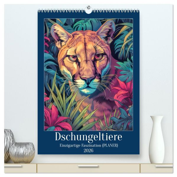 Dschungeltiere - Einzigartige Faszination (hochwertiger Premium Wandkalender 2026 DIN A2 hoch) Kunstdruck in Hochglanz