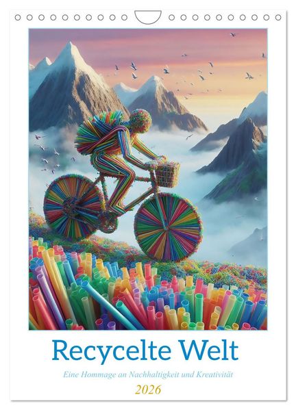 Recycelte Welt - Eine Hommage an Nachhaltigkeit und Kreativität (Wandkalender 2026 DIN A4 hoch) CALVENDO Monatskalender