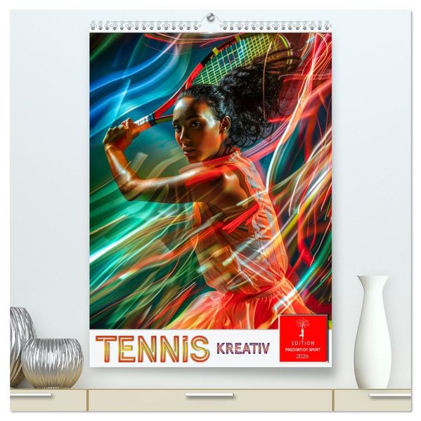 Tennis kreativ (hochwertiger Premium Wandkalender 2026 DIN A2 hoch) Kunstdruck in Hochglanz