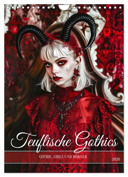 Teuflische Gothics - Gothic Girls und Hörner (Wandkalender 2026 DIN A4 hoch) CALVENDO Monatskalender
