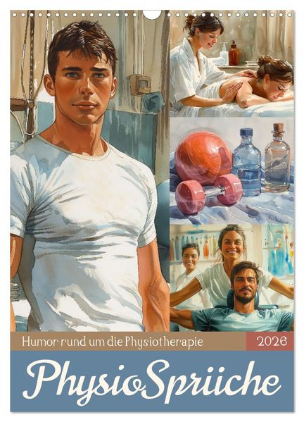 Physiosprüche (Wandkalender 2026 DIN A3 hoch) CALVENDO Monatskalender