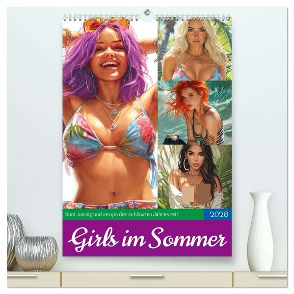 Girls im Sommer. Bunt sonnig und sexy in der schönsten Jahreszeit (hochwertiger Premium Wandkalender 2026 DIN A2 hoch) Kunstdruck in Hochglanz