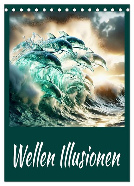 Wellen Illusionen (Tischkalender 2026 DIN A5 hoch) CALVENDO Monatskalender