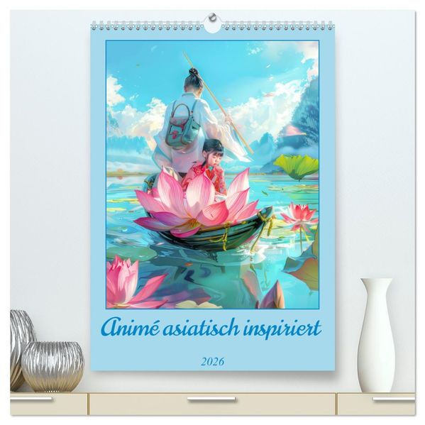 Animé asiatisch inspiriert (hochwertiger Premium Wandkalender 2026 DIN A2 hoch) Kunstdruck in Hochglanz