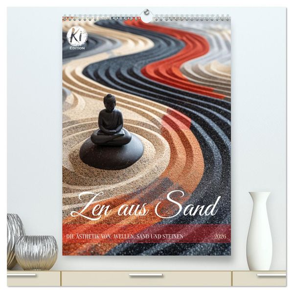 Zen aus Sand (hochwertiger Premium Wandkalender 2026 DIN A2 hoch) Kunstdruck in Hochglanz