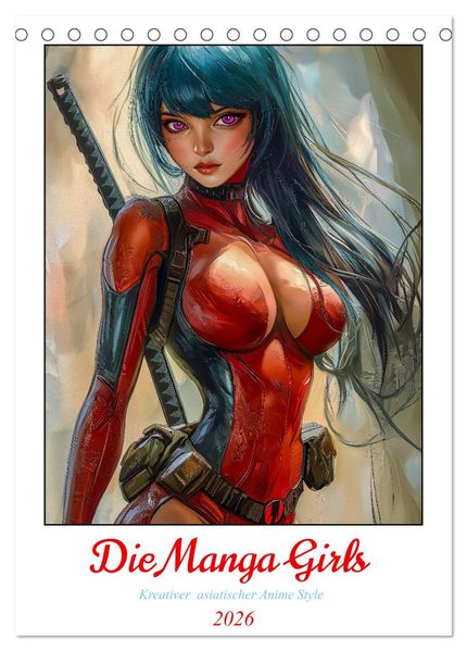 Die Manga Girls (Tischkalender 2026 DIN A5 hoch) CALVENDO Monatskalender
