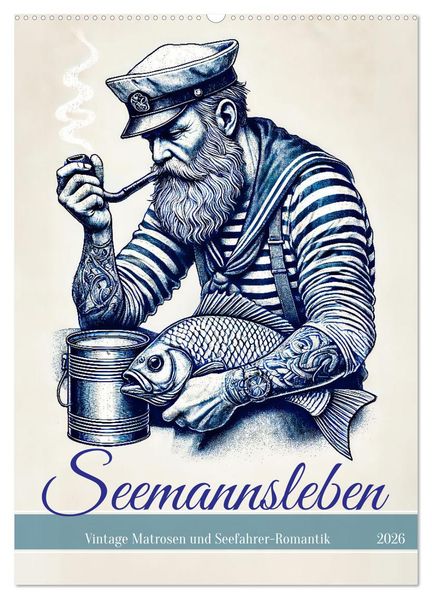 Seemannsleben - Vintage Matrosen und Seefahrer-Romantik (Wandkalender 2026 DIN A2 hoch) CALVENDO Monatskalender