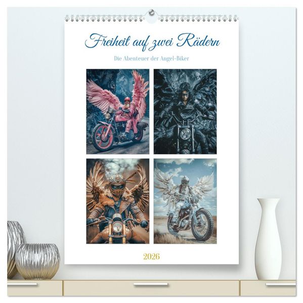 Freiheit auf zwei Rädern - Die Abenteuer der Angel-Biker (hochwertiger Premium Wandkalender 2026 DIN A2 hoch) Kunstdruck in Hochglanz