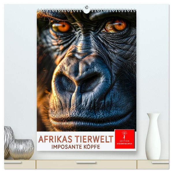 Afrikas Tierwelt - imposante Köpfe (hochwertiger Premium Wandkalender 2026 DIN A2 hoch) Kunstdruck in Hochglanz