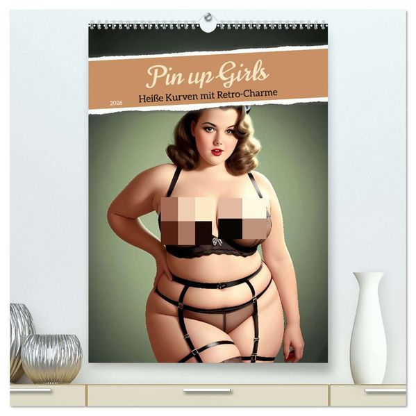 Pin up Girls Heiße Kurven mit Retro Charme (hochwertiger Premium Wandkalender 2026 DIN A2 hoch) Kunstdruck in Hochglanz