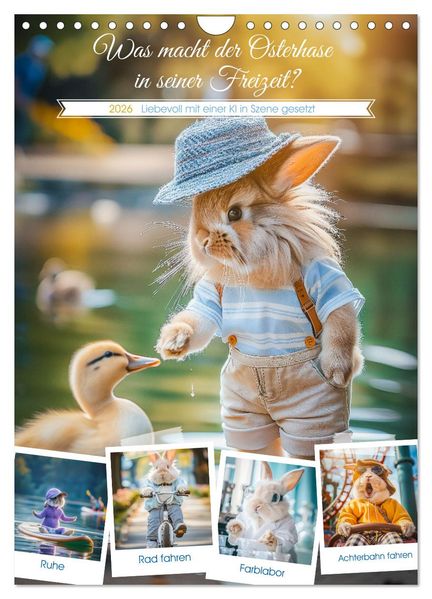 Was macht der Osterhase in seiner Freizeit (Wandkalender 2026 DIN A4 hoch) CALVENDO Monatskalender