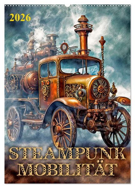 Steampunk Mobilität (Wandkalender 2026 DIN A2 hoch) CALVENDO Monatskalender
