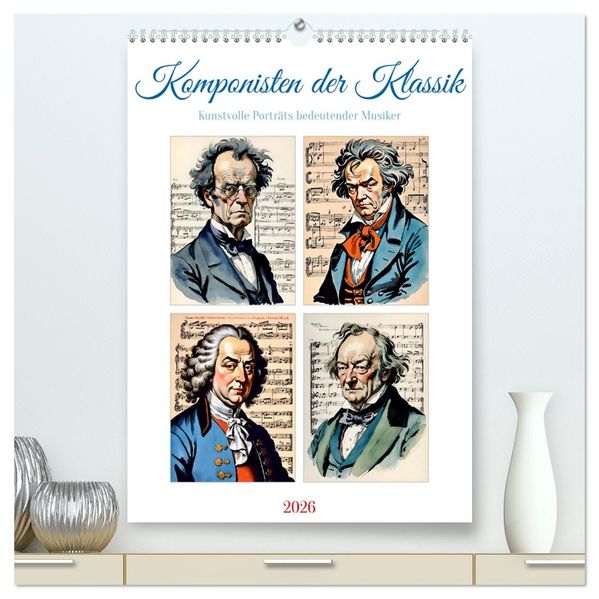 Komponisten der Klassik (hochwertiger Premium Wandkalender 2026 DIN A2 hoch) Kunstdruck in Hochglanz